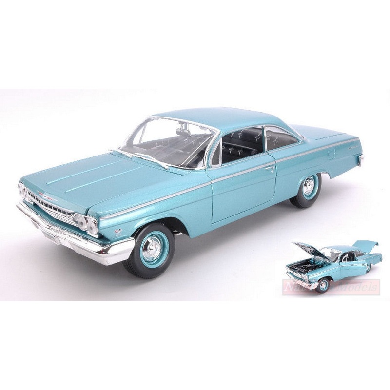 SCALE MODEL COMPATIBLE WITH CHEVROLET BEL AIR 1962 BLUE 1:18 MAISTO MI31641B