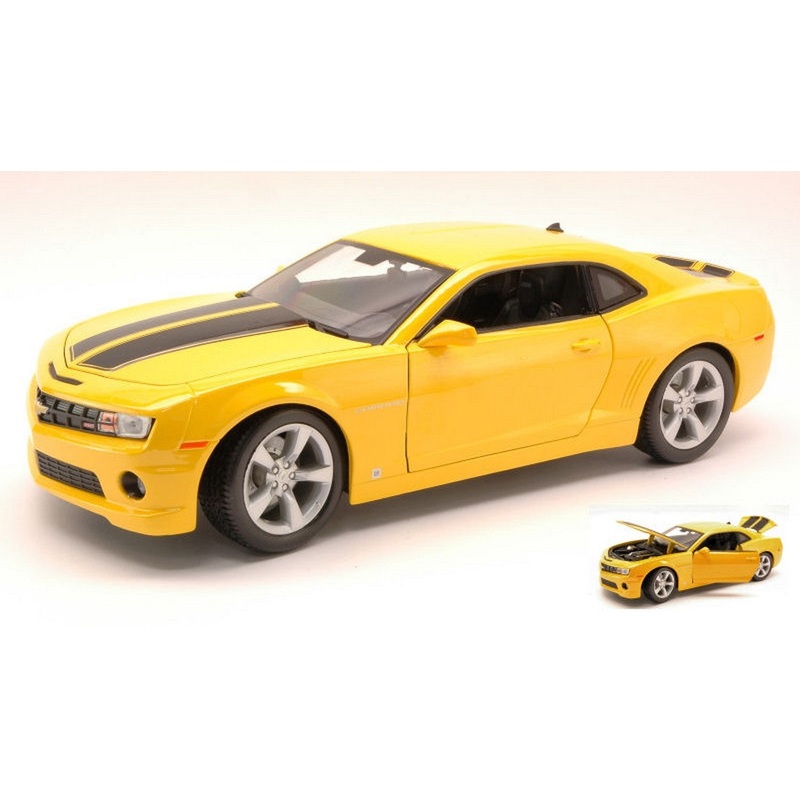 SCALE MODEL COMPATIBLE WITH CHEVROLET CAMARO SS RS 2010 YELLOW/BLACK 1:18 MAISTO MI31173