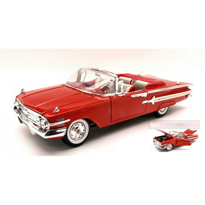 SCALE MODEL COMPATIBLE WITH CHEVROLET IMPALA 1960 RED 1:18 MOTORMAX MTM73110R