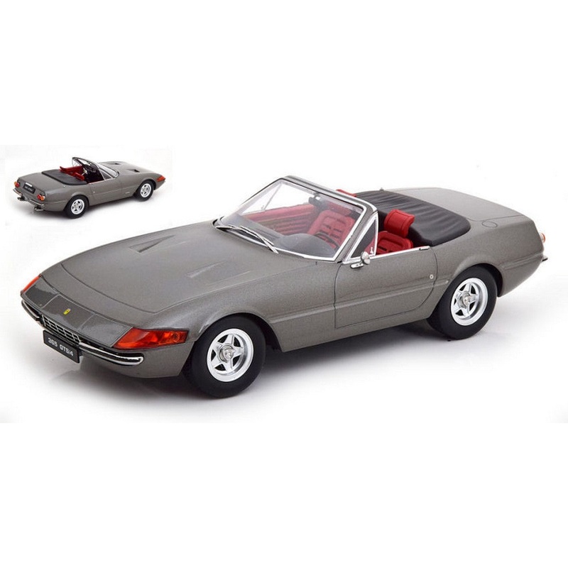 SCALE MODEL COMPATIBLE WITH FERRARI 365 GTB/4 DAYTONA CONVERTIBLE 2 SERIES 1971 GRAY METALLIC 1:18 KK SCALE KKDC180622