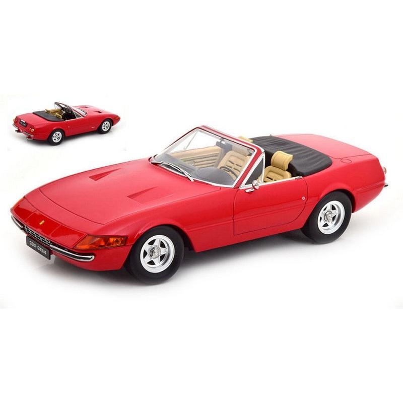SCALE MODEL COMPATIBLE WITH FERRARI 365 GTB/4 DAYTONA CONVERTIBLE 2 SERIES 1971 RED 1:18 KK SCALE KKDC180621