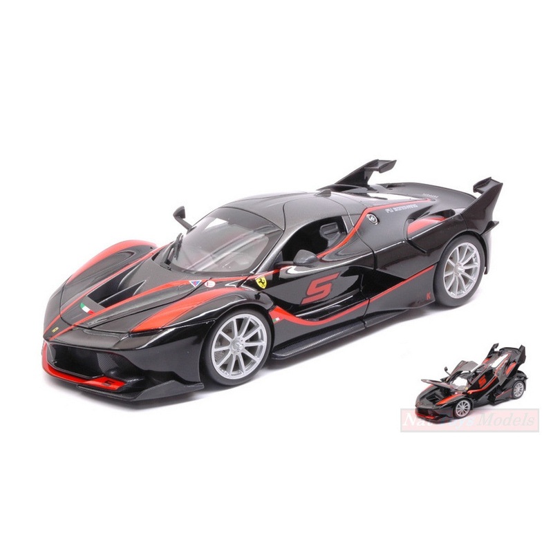 SCALE MODEL COMPATIBLE WITH FERRARI FXX-K N.5 BLACK/RED 1:18 BURAGO BU16010BK