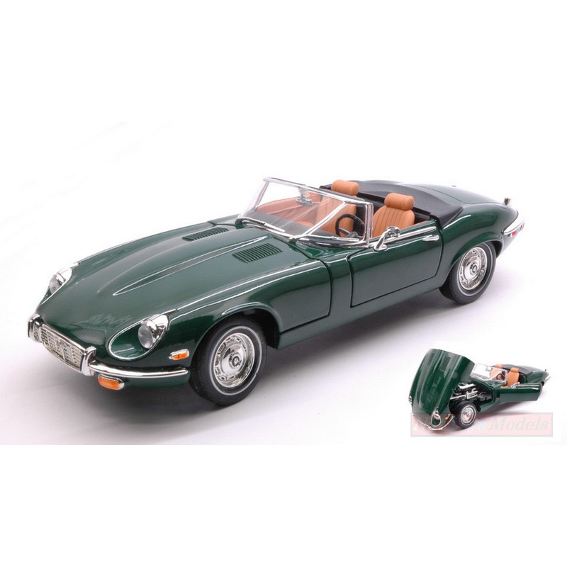 SCALE MODEL COMPATIBLE WITH JAGUAR E-TYPE SPYDER 1971 GREEN 1:18 LUCKY LDC92608GN
