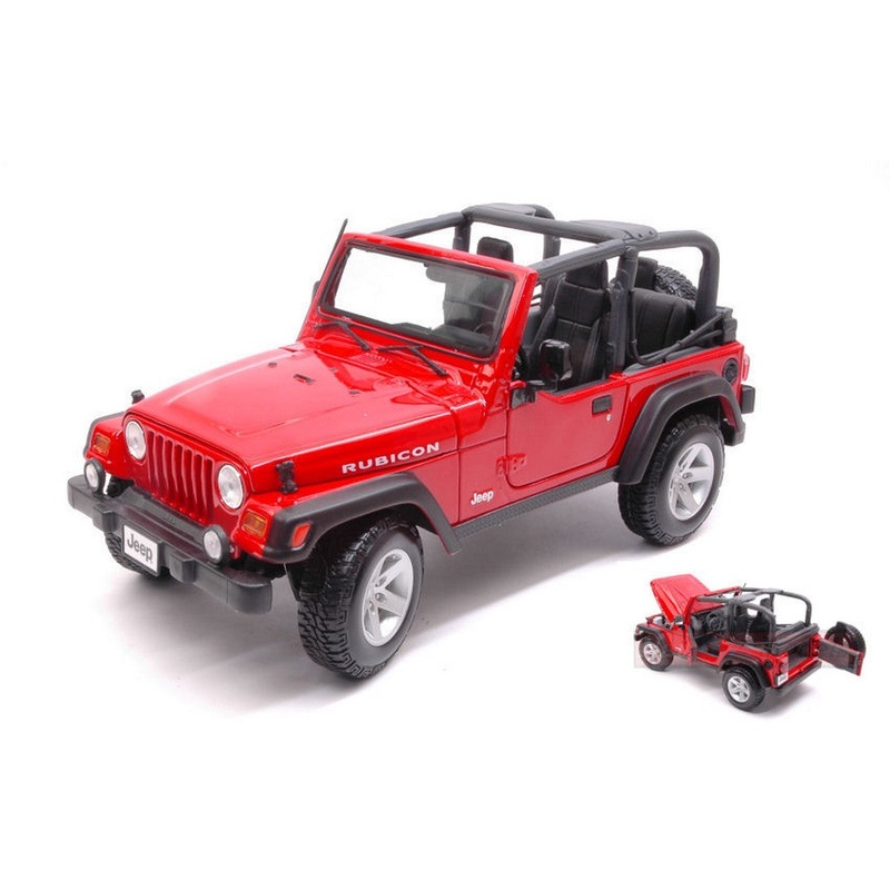 SCALE MODEL COMPATIBLE WITH JEEP WRANGLER RUBICON RED 1:18 MAISTO MI31663R