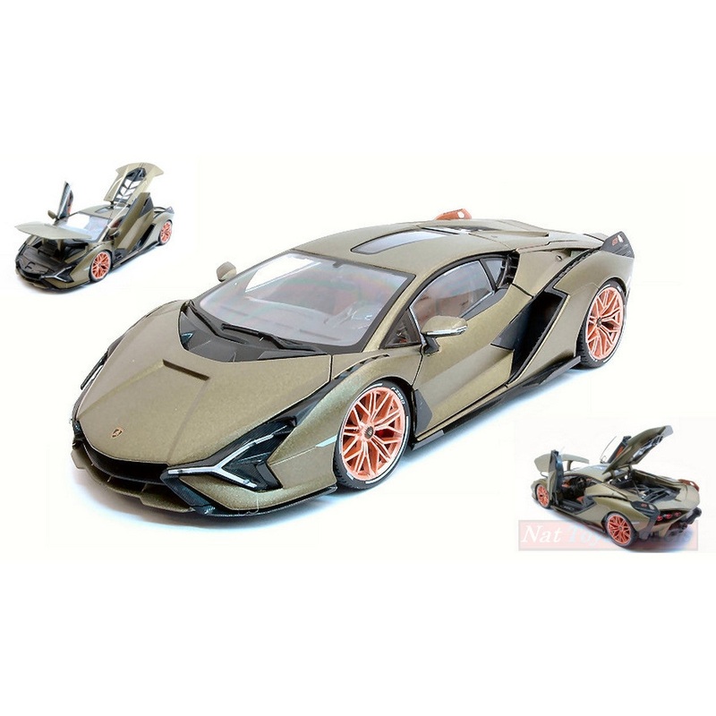 SCALE MODEL COMPATIBLE WITH LAMBORGHINI SIAN FKP37 HYBRID 2020 MET.MATT GREEN 1:18 BURAGO BU11046