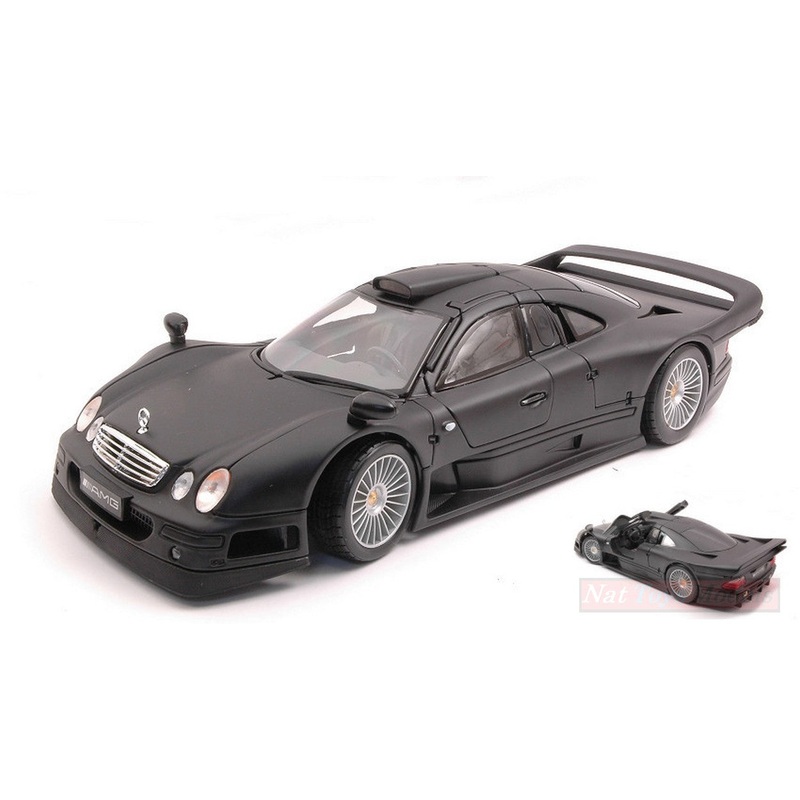 SCALE MODEL COMPATIBLE WITH MERCEDES CLK GTR STREET VERSION MATT BLACK 1:18 MAISTO MI31849