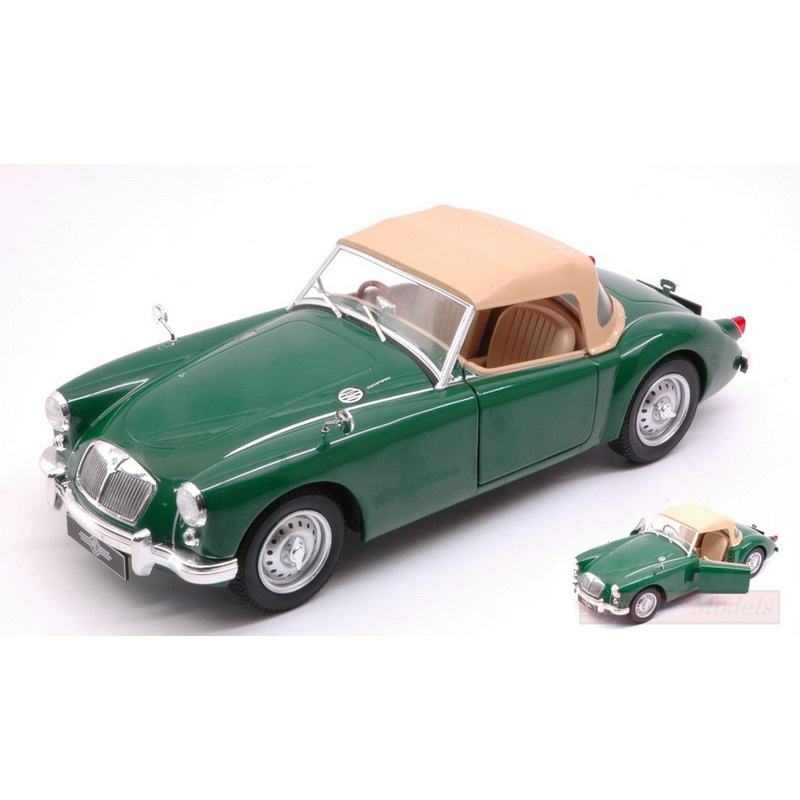 SCALE MODEL COMPATIBLE WITH MGA MKI TWIN CAM CLOSED 1959 GREEN 1:18 TRIPLE 9 T9-1800165