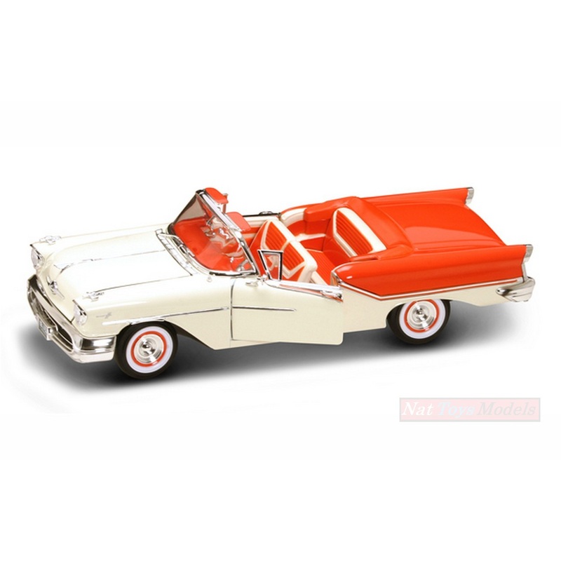 SCALE MODEL COMPATIBLE WITH OLDSMOBILE SUPER 88 1957 RED/WHITE 1:18 LUCKY LDC92758RD