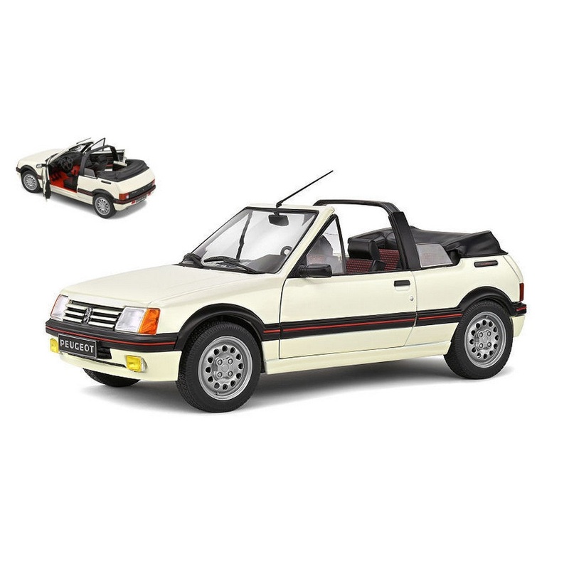 SCALE MODEL COMPATIBLE WITH PEUGEOT 205 GTI MK1 CABRIOLET 1989 WHITE 1:18 SOLID SL1806202
