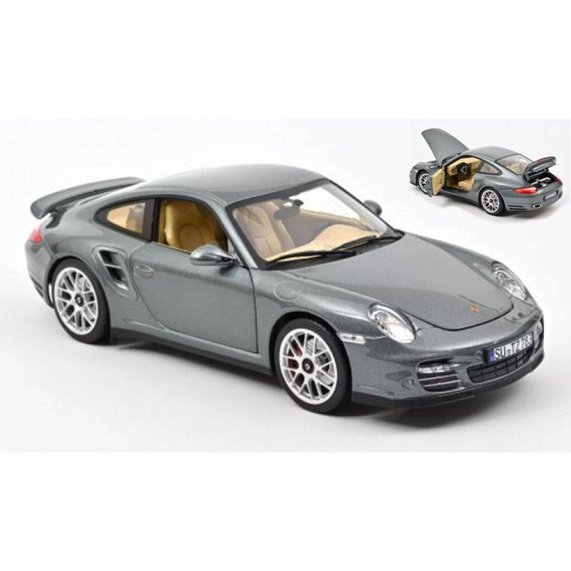 SCALE MODEL COMPATIBLE WITH PORSCHE 911 TURBO 2010 GRAY METALLIC 1:18 NOREV NV187623