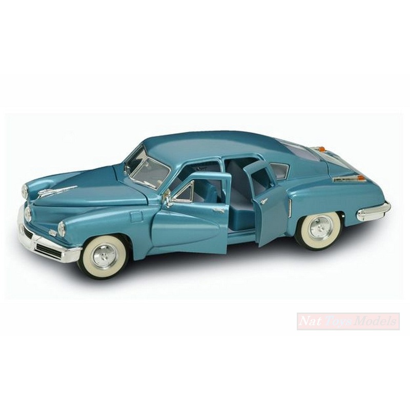 SCALE MODEL COMPATIBLE WITH TUCKER TORPEDO 1948 LIGHT BLUE METALLIC 1:18 LUCKY LDC92268MB