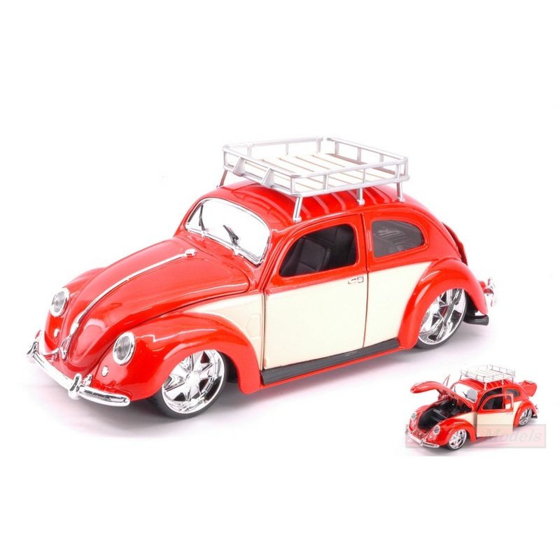 SCALE MODEL COMPATIBLE WITH VW BEETLE 1951 RED/CREAM 1:18 MAISTO MI32614