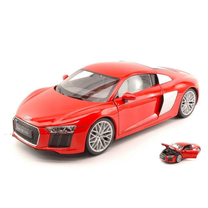 SCALE MODEL COMPATIBLE WITH AUDI R8 V10 2016 RED 1:18 WELLY WE8052R