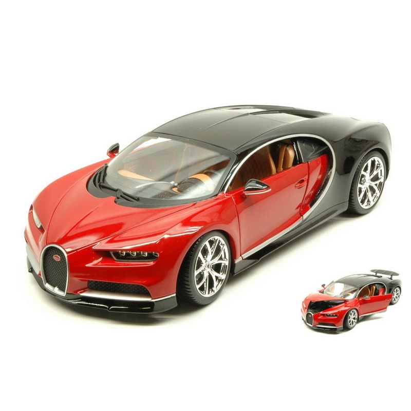SCALE MODEL COMPATIBLE WITH BUGATTI CHIRON 2016 RED/BLACK 1:18 BURAGO BU11040R