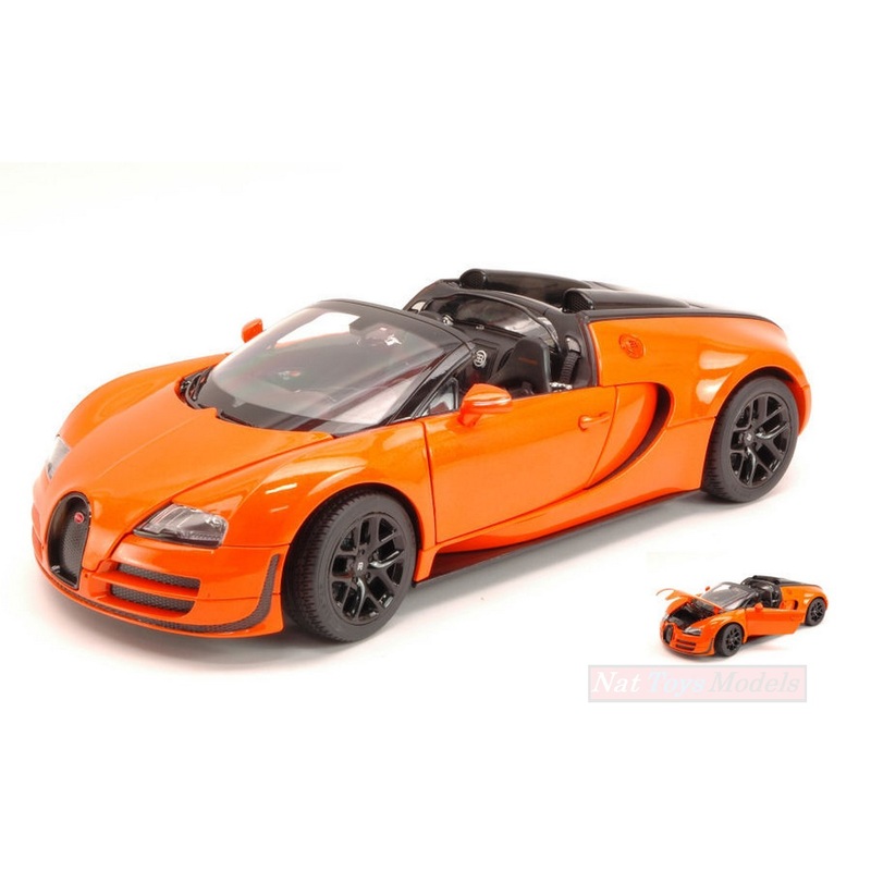 SCALE MODEL COMPATIBLE WITH BUGATTI VEYRON 16.4 GRAND SPORT 2012 ORANGE 1:18 RASTAR RAT43900OR