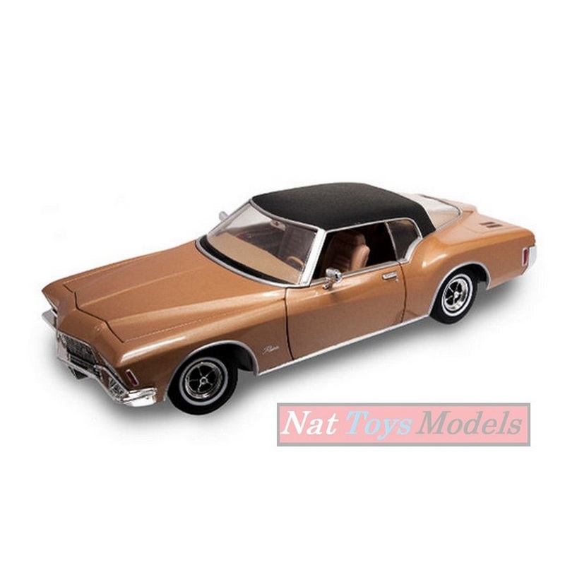 SCALE MODEL COMPATIBLE WITH BUICK RIVIERA GS 1971 W/VINYL TOP BROWN 1:18 LUCKY YM92558BN