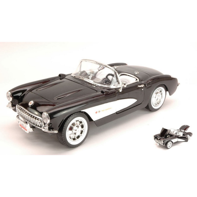 SCALE MODEL COMPATIBLE WITH CHEVROLET CORVETTE 1957 BLACK 1:18 YAT MING YM92018BK