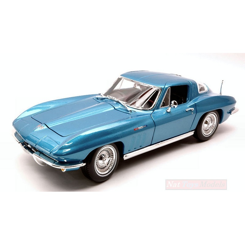 SCALE MODEL COMPATIBLE WITH CHEVROLET CORVETTE 1965 METALLIC LIGHT BLUE 1:18 MAISTO MI31640BL