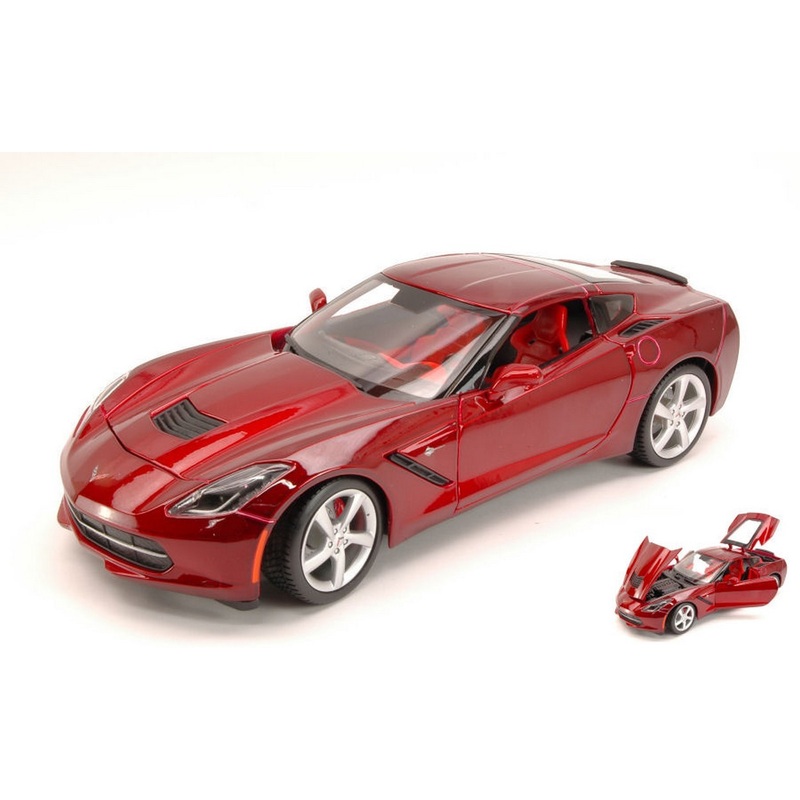 SCALE MODEL COMPATIBLE WITH CHEVROLET CORVETTE STINGRAY 2014 METALLIC RED 1:18 MAISTO MI31182R
