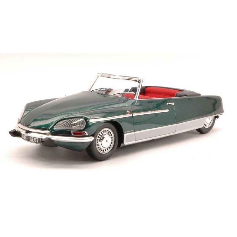 SCALE MODEL COMPATIBLE WITH CITROEN DS 21 CHAPRON PALM BEACH 1968 GREEN MET. (WORKING LIGHTS) 1:18 METAL MET18002B