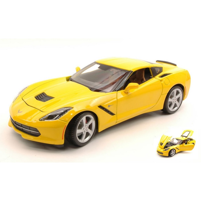 SCALE MODEL COMPATIBLE WITH CORVETTE STINGRAY 2014 YELLOW 1:18 MAISTO MI31182Y