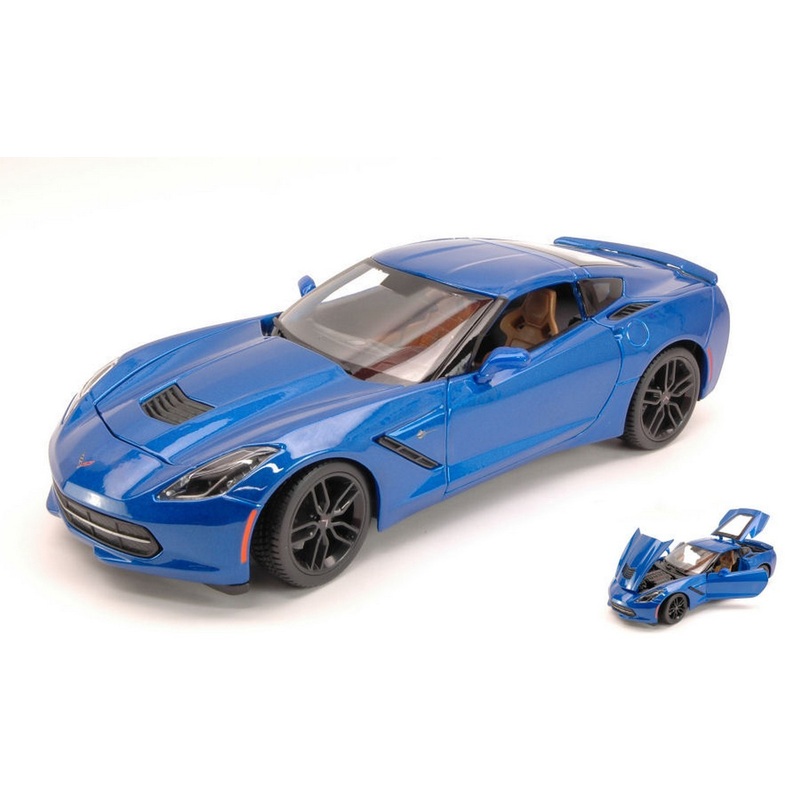 SCALE MODEL COMPATIBLE WITH CORVETTE STINGRAY Z51 2014 BLUE 1:18 MAISTO MI31677BL
