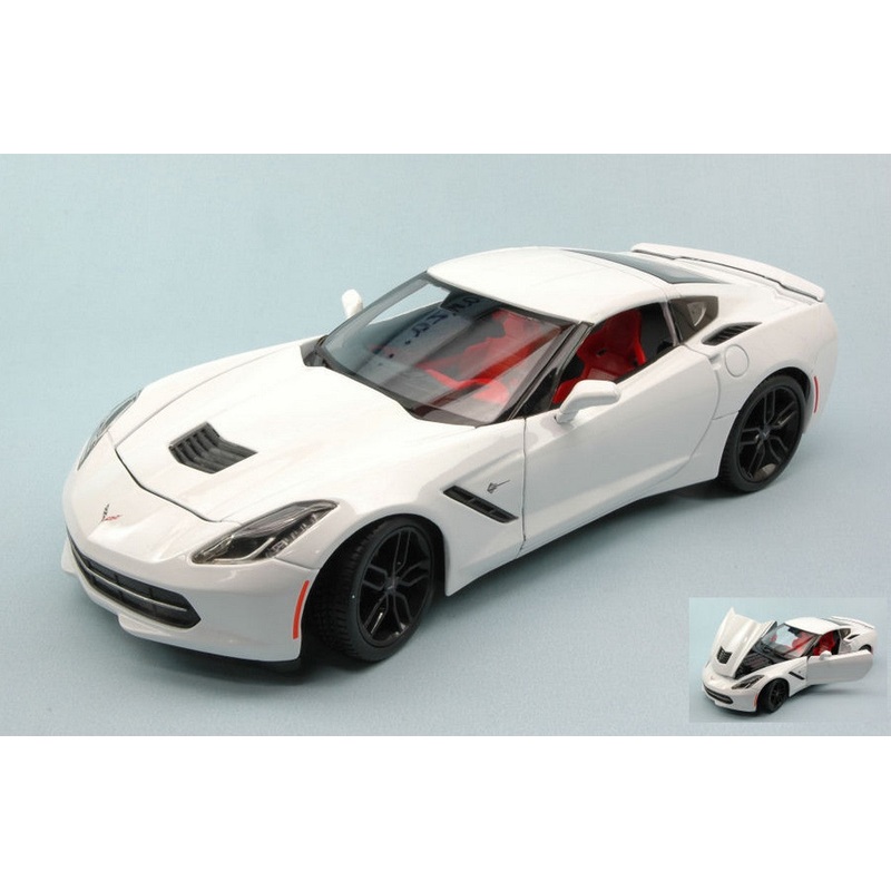 SCALE MODEL COMPATIBLE WITH CORVETTE STINGRAY Z51 2014 WHITE 1:18 MAISTO MI31677W