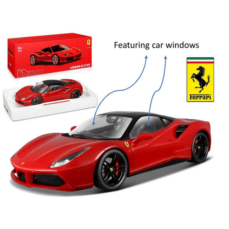 SCALE MODEL COMPATIBLE WITH FERRARI 488 GTB RED SIGNATURE 1:18 BURAGO BU16905R