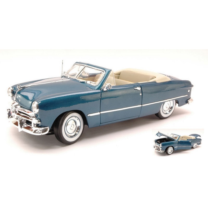 SCALE MODEL COMPATIBLE WITH FORD CONVERTIBLE TOP DOWN 1949 METALLIC BLUE 1:18 MAISTO MI31682