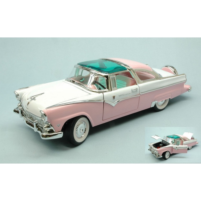 SCALE MODEL COMPATIBLE WITH FORD FAIRLANE CROWN VICTORIA 1955 PINK 1:18 LUCKY YM92138PK
