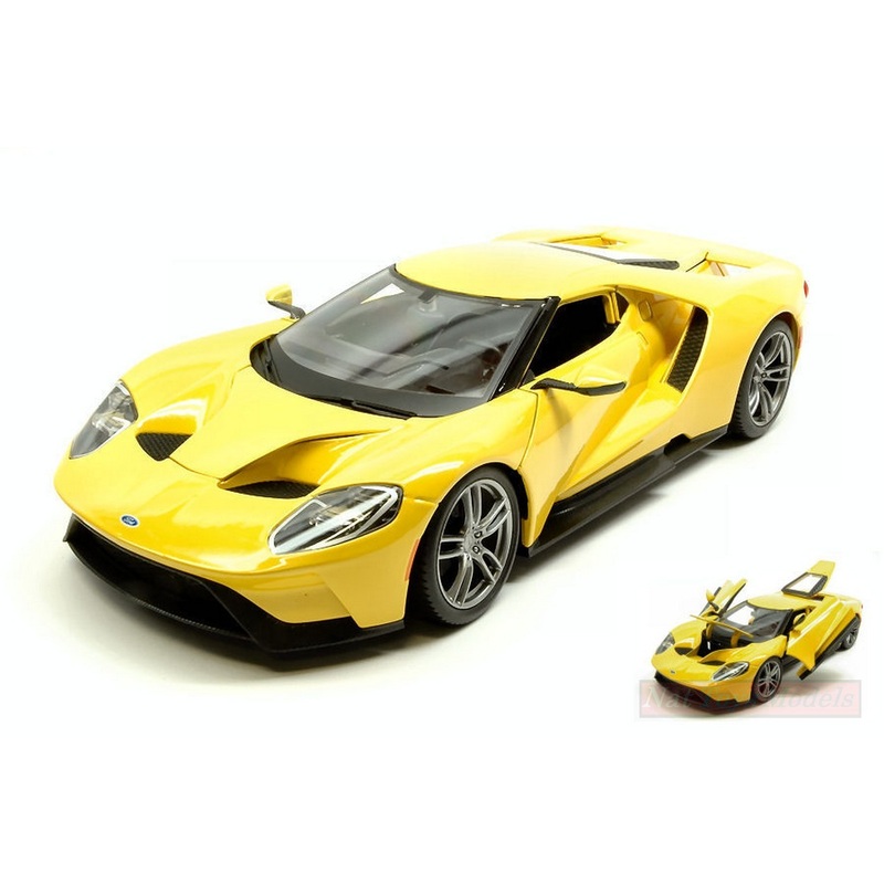 SCALE MODEL COMPATIBLE WITH FORD GT 2017 YELLOW 1:18 MAISTO MI31384Y