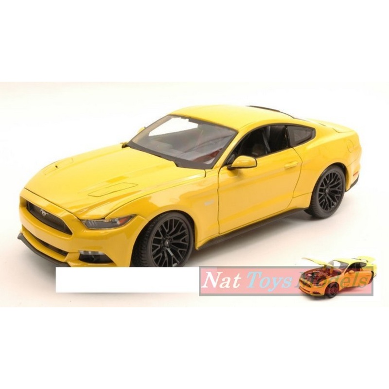 SCALE MODEL COMPATIBLE WITH FORD MUSTANG GT 2015 YELLOW 1:18 MAISTO MI31197Y
