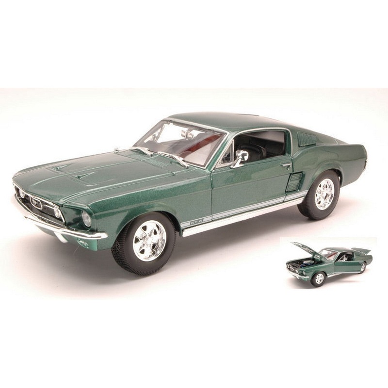 SCALE MODEL COMPATIBLE WITH FORD MUSTANG GTA FASTBACK 1967 METALLIC GREEN 1:18 MAISTO MI31166GR
