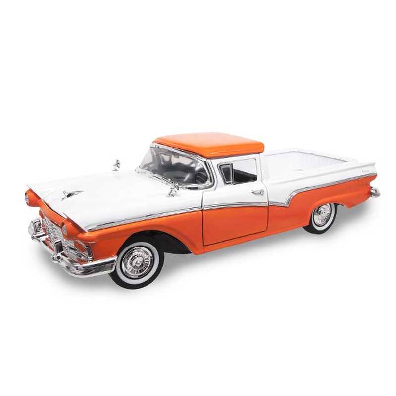 SCALE MODEL COMPATIBLE WITH FORD RANCHERO 1957 WHITE/ORANGE 1:18 YAT MING YM92208OR