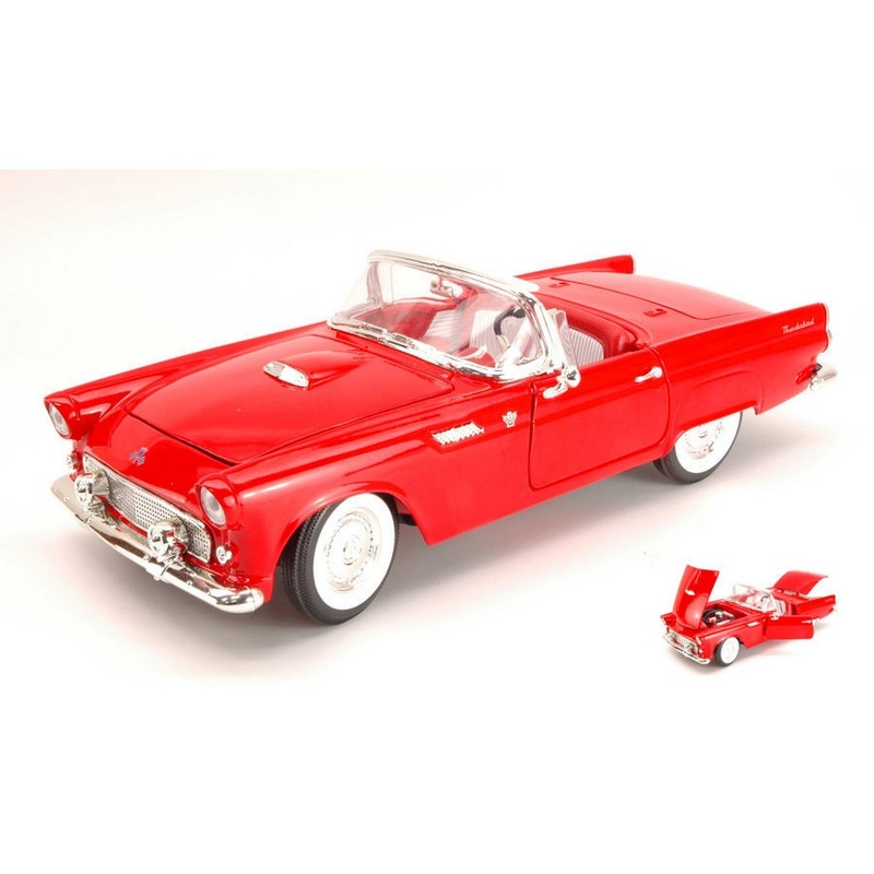 SCALE MODEL COMPATIBLE WITH FORD THUNDERBIRD CONVERTIBLE HARD TOP 1955 RED 1:18 YAT MING YM92068RD