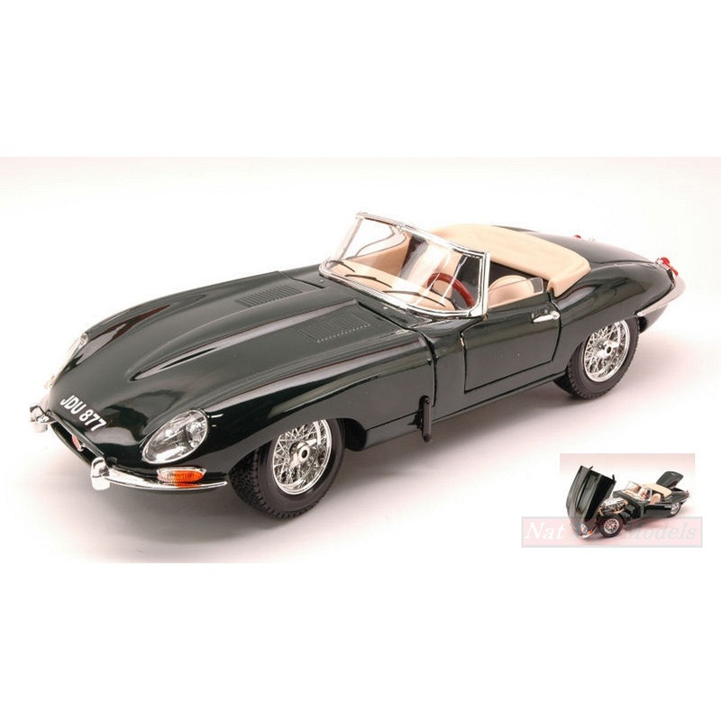 SCALE MODEL COMPATIBLE WITH JAGUAR AND CABRIO 1961 GREEN 1:18 BURAGO BU12046GR