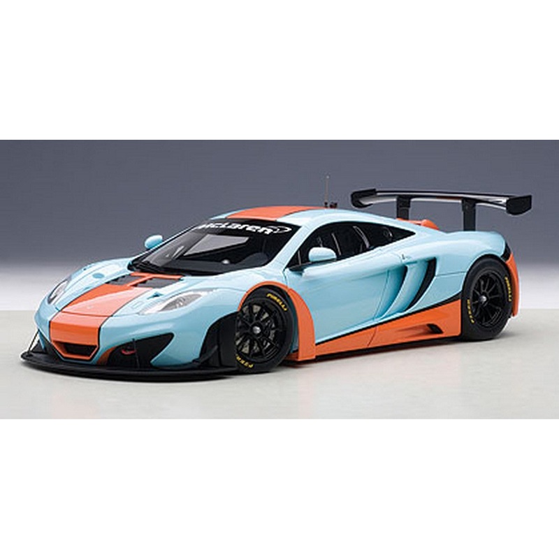 SCALE MODEL COMPATIBLE WITH MC LAren 12C GT3 LIGHT BLUE/ORANGE 1:18 AUTOART AA81343