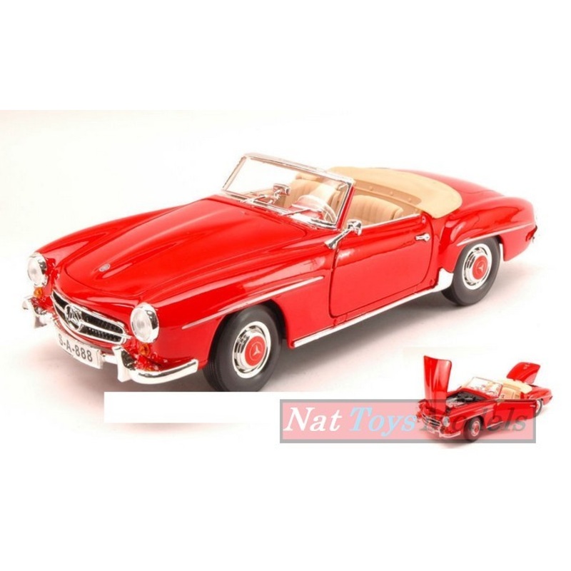 SCALE MODEL COMPATIBLE WITH MERCEDES 190 SL 1955 RED 1:18 MAISTO MI31824R