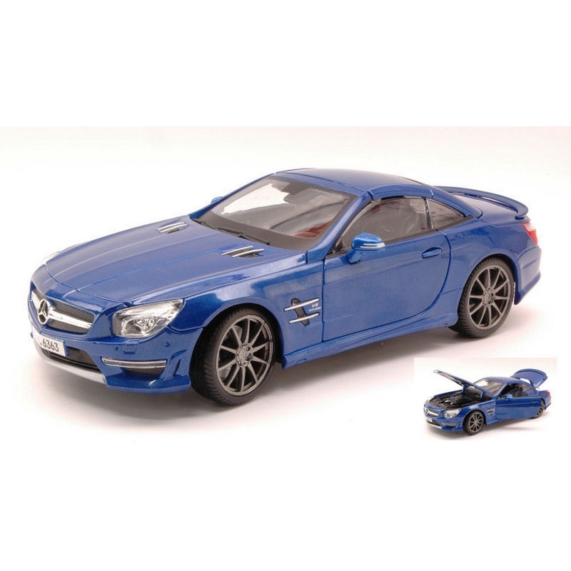 SCALE MODEL COMPATIBLE WITH MERCEDES SL 65 AMG 45th ANNIVERSARY 2013 HARD TOP METALLIC BLUE 1:18 MAISTO MI36199