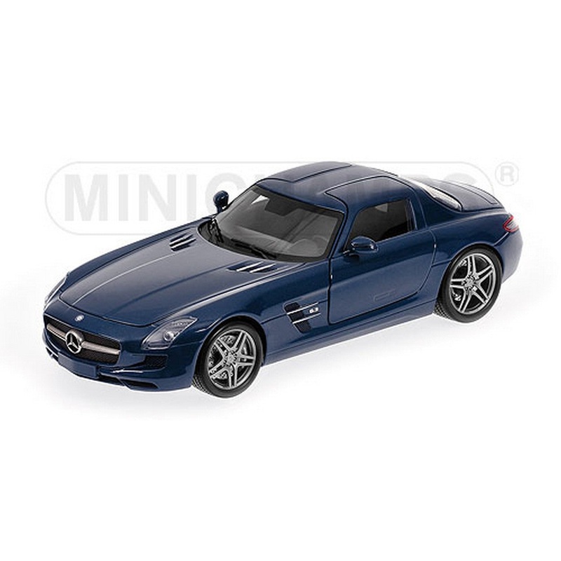 SCALE MODEL COMPATIBLE WITH MERCEDES SLS AMG 2010 BLUE 1:18 MINICHAMPS PM100039021