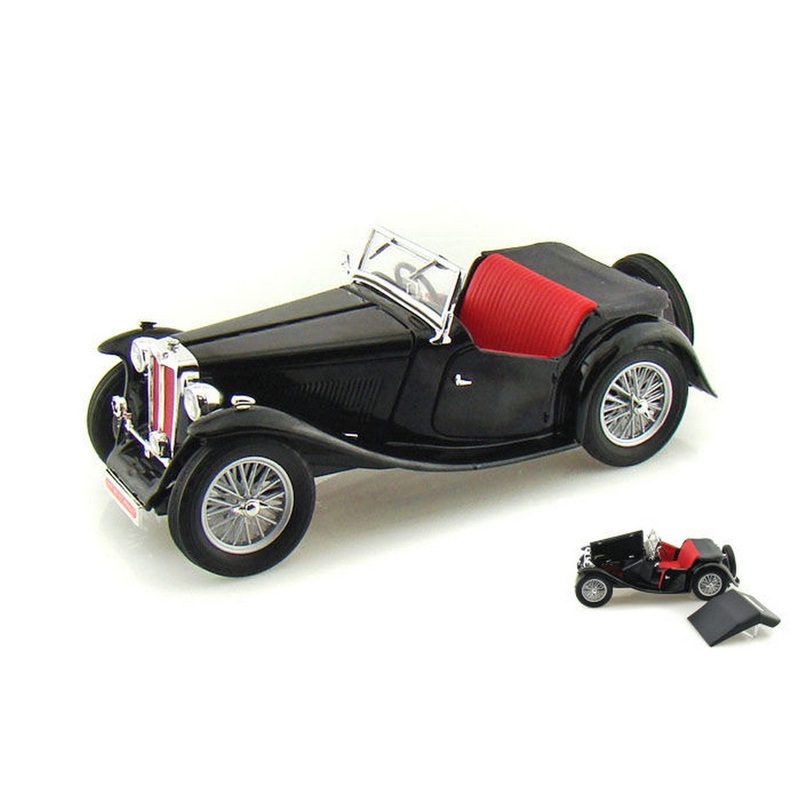 SCALE MODEL COMPATIBLE WITH MG MIDGET TC 1947 BLACK 1:18 YAT MING YM92468BK