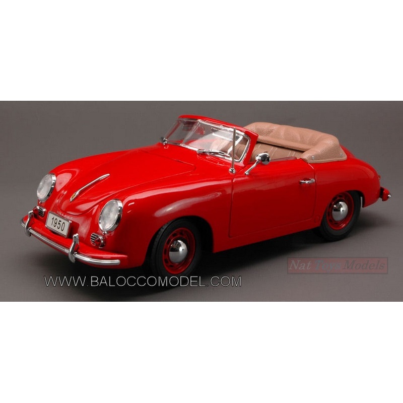 SCALE MODEL COMPATIBLE WITH PORSCHE 356 CABRIO 1950 RED 1:18 SIGNATURE SIGN38201