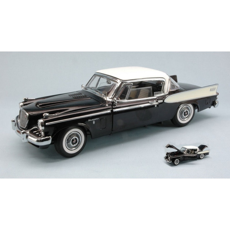SCALE MODEL COMPATIBLE WITH STUDEBAKER GOLDEN HAWK 1958 BLACK 1:18 YAT MING YM20018BK
