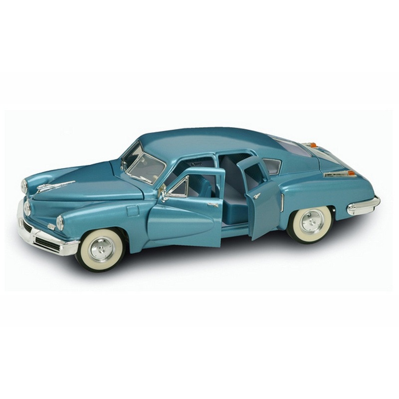 SCALE MODEL COMPATIBLE WITH TUCKER TORPEDO 1948 LIGHT BLUE METALLIC 1:18 YAT MING YM92268MB