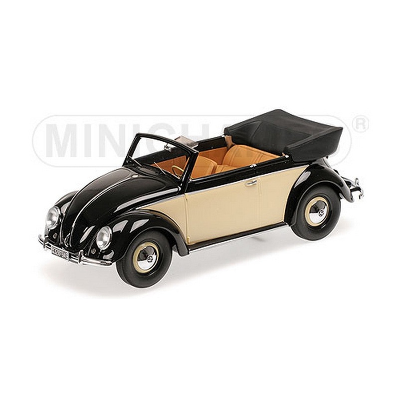 SCALE MODEL COMPATIBLE WITH VW 1200 CABRIOLET 1949 BLACK & CREAM 1:18 MINICHAMPS PM107054131