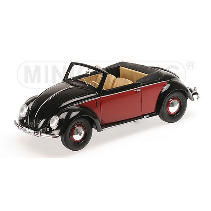 SCALE MODEL COMPATIBLE WITH VW 1200 CABRIOLET HEBMUELLER 1949 BLACK & RED 1:18 MINICHAMPS PM107054230