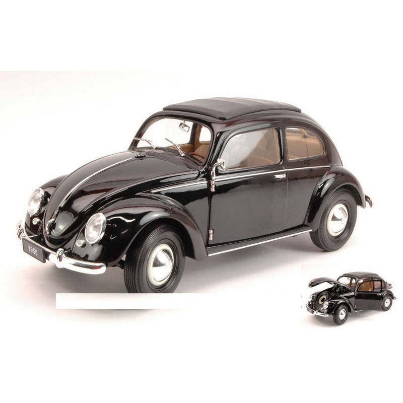 SCALE MODEL COMPATIBLE WITH VW CLASSIC BEETLE 1952 BLACK 1:18 WELLY WE0222