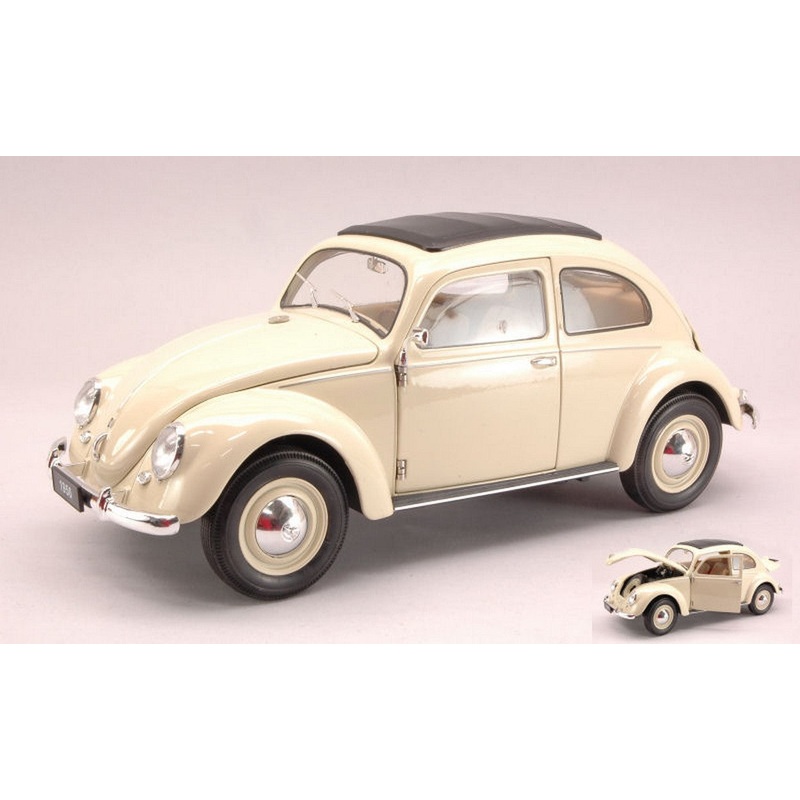 SCALE MODEL COMPATIBLE WITH VW CLASSIC BEETLE 1952 CREAM 1:18 WELLY WE0221