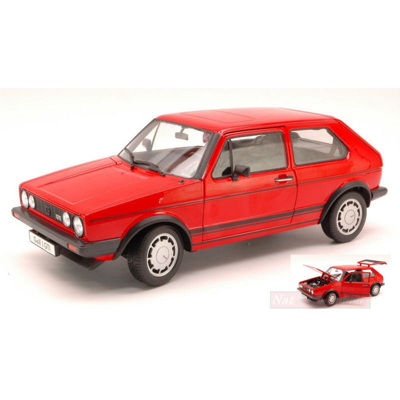 SCALE MODEL COMPATIBLE WITH VW GOLF I GTI 1976 RED 1:18 WELLY WE0220