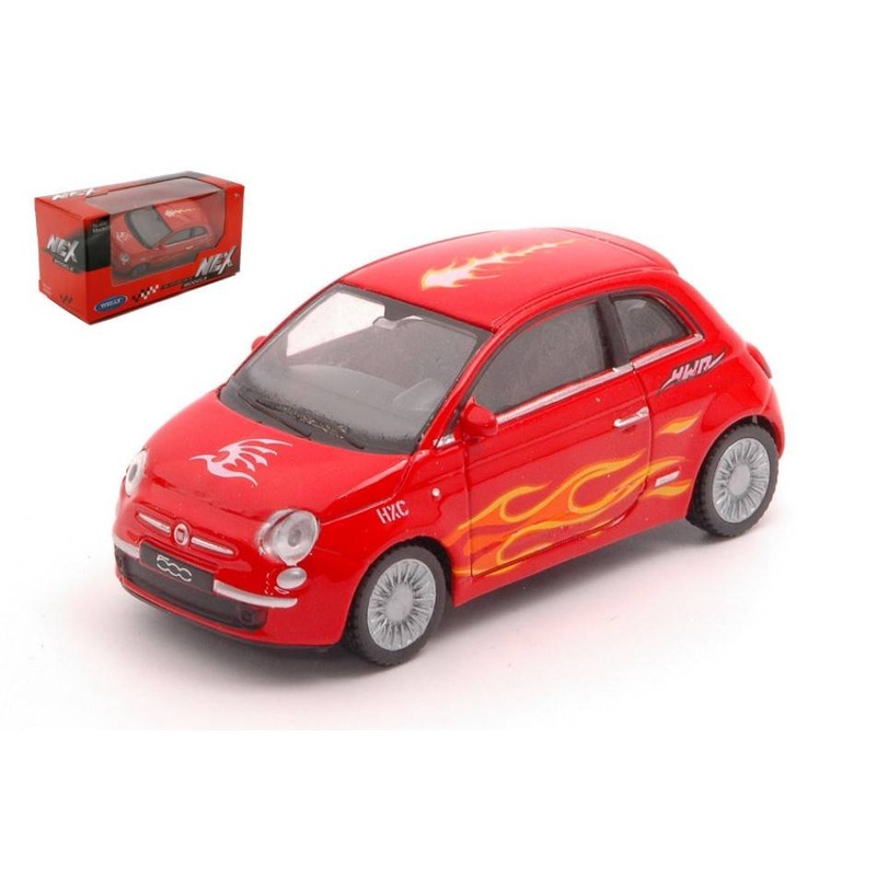 SCALE MODEL COMPATIBLE WITH 500 2007 RED W/DECO 1:43 WELLY WE39782A MODEL
